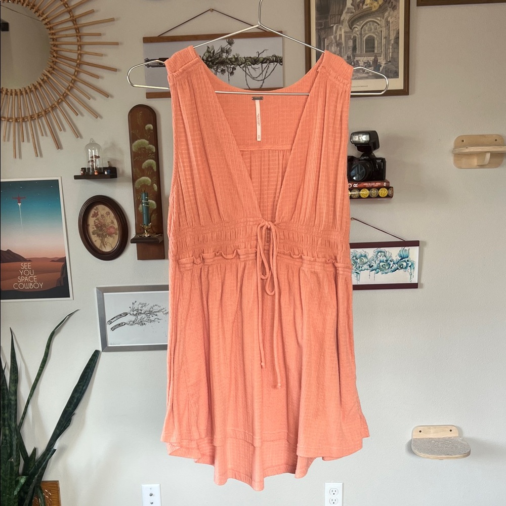 Free People Beach Bound Tank Top in Coral - Size M